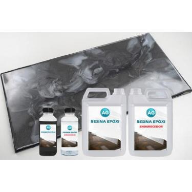 Imagem de Kit Porcelanato Liquido Metálico Cinza Cetim / Branco Perola AG por M²