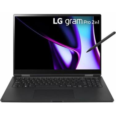 Imagem de Notebook LG Gram PRO 2 em 1 de 16 polegadas, HW TPM, Windows 11 PRO CORE Ultra 5, 16GB DDR, 1TB, IPS, reconhecimento facial, MIL-STD 810G, TH4, USB0-C, USB 4, HP-Out, SPK, bateria de 77 Wh