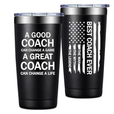 Imagem de Grifarny Presentes de treinador para homens, mulheres - basquete, futebol, futebol, beisebol, softbol, ginástica, dança, natação, presentes para treinadores - Copo Best Coach Ever 590 ml