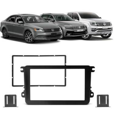 Imagem de Moldura para Painel Automotivo VW, Compatível com Amarok, Jetta, Tiguan, Passat, Fox, Gol G7/G8, 10x18cm, Preto