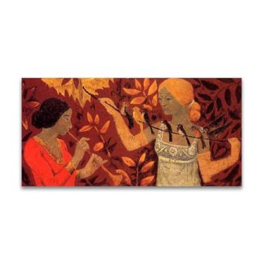 Imagem de RYLJCZ Reprodução de pinturas a óleo Paul Sérusier - Cena - Impressão de arte de paisagem vintage - Arte de parede em tela para decoração de casa e escritório 30 x 60 cm (11,8 x 23,7 pol) sem moldura