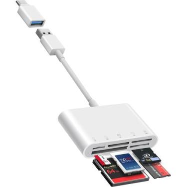 Imagem de Leitor de cartão SD Fubiaofei 5 em 1 USB USB-C com conector duplo