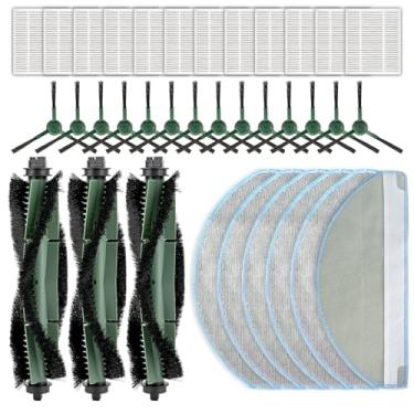 Imagem de (Pacote com 33) Peças de reposição Q011 Q0120 compatíveis com iRobot Roomba Combo Essential Robot Y0140 Y0112 Y0110 Q011 Q0120 acessórios, 12 filtros HEPA, 12 escovas laterais, 6 esfregões, 3 escovas