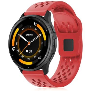 Imagem de Strisinho Pulseiras respiráveis compatíveis com Garmin Venu 3/Venu 2, Garmin Vivoactive 4, pulseira esportiva macia de silicone de 22 mm para relógio inteligente Garmin Forerunner 745/265/255/255