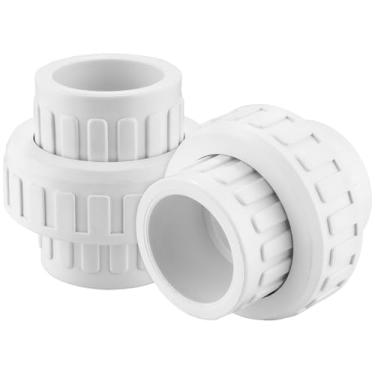 Imagem de Adaptador de encaixe de tubulação de acoplamento de união de PVC, juntas de união de PVC de 1-1/10.2 cm com porta de conexão de soquete para piscinas e aplicações de encanamento ao ar livre, etc. 2