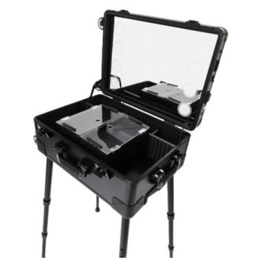 Imagem de Maleta Camarim Maquiagem Profissional Com Rodinhas Bluetooth Mp3