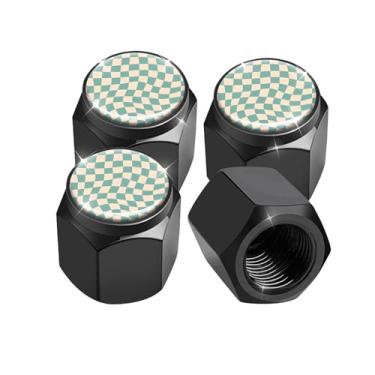 Imagem de Pacote com 4 tampas de haste de válvula de pneu, tampas de haste de roda de carro, tampas de válvula de ar de alumínio, ajuste universal para carros, SUVs, caminhões, bicicletas e motocicletas