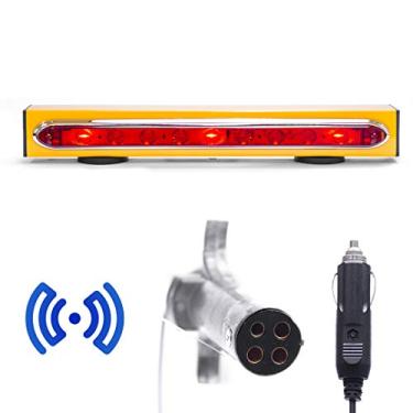 Imagem de Master Tailgaters Barra de luz de reboque sem fio de 48 cm | LED ultra brilhante | Luzes de sinalização multifuncionais | Suporte magnético resistente | Alcance de 122 metros | Transmissor de engate