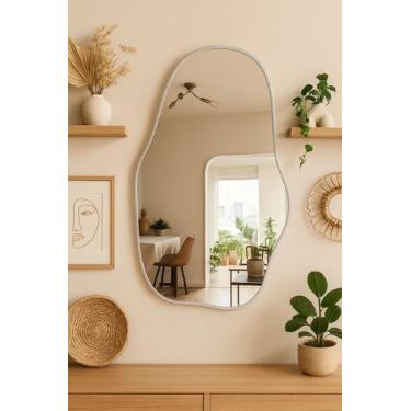 Imagem de Espelho orgânico grande moldura metalizada rose gold, dourado, preto e