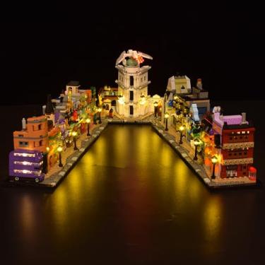 Imagem de LightGo Kit de iluminação LED projetado para Lego 76444 compatível com o conjunto de construção de lojas de feiticeiros do Beco Diagonal – não inclui modelo (versão clássica)