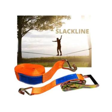 Imagem de Cinta Slackline 9 Metros X 50mm C/catraca Gancho J - MAVE