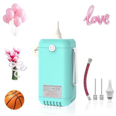Imagem de AXHJ Bombas de ar elétricas para balões longos, bomba elétrica de balão de ar 2 em 1, inflador de balão para 260q, balões de látex de animais torcidos em folha em festa de aniversário para decorações