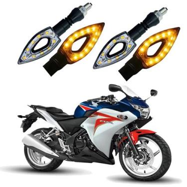 Imagem de Kit 4 Setas Sequenciais Led P01S Flecha Vazado Para Moto Honda CBR 250