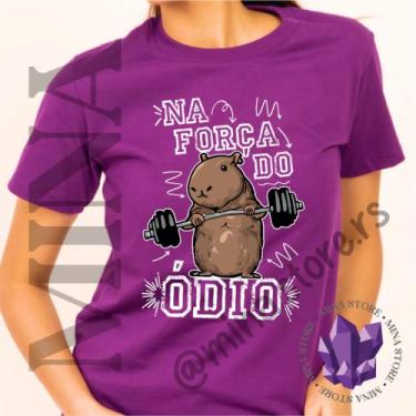 Imagem de Camiseta Capivara na Força do Ódio - Mina Store, Roxo, Baby Look G