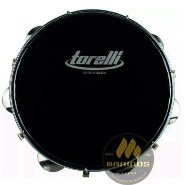 Imagem de Pandeiro TORELLI 10 Pele Leitosa Preta ABS TP301 Preto