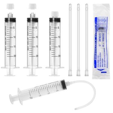 Imagem de Seringa Hyddeb 20mL Luer Lock com tampa e tubo de plástico macio x10
