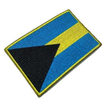 Imagem de BP0208T21 Bandeira Bahamas Patch Bordado Termo Adesivo - BR44