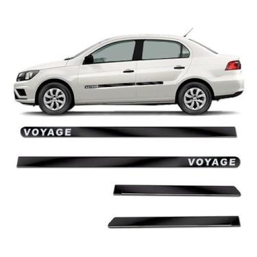 Imagem de Friso Lateral Largo Voyage G5 G6 G7 G8 2009 a 2023 Kit Black Preto Bri