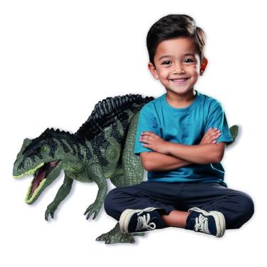 Imagem de Jurassic, figura de ação Giganotossauro gigante, com rugidos reais, Mimo Brinquedos