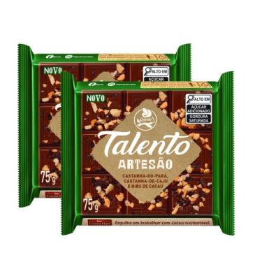 Imagem de Kit 2 Chocolate Garoto Talento Artesão Castanha do Pará, Castanha de C