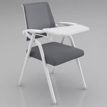Imagem de Cadeiras Cadeira De Braço Para Tablet Cadeira De Treinamento Dobrável Com Bloco De Escrita Cadeira De Treinamento De Escritório De Conferência Com Braços Para Escritório Em C, Black, 55 * 50 * 86cm