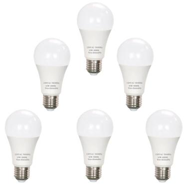 Imagem de Lâmpadas LED A19 4000K branco neutro equivalente a 60 watts, lâmpadas LED de 10 W com eficiência energética de 800 lúmens, não reguláveis, pacote com 6