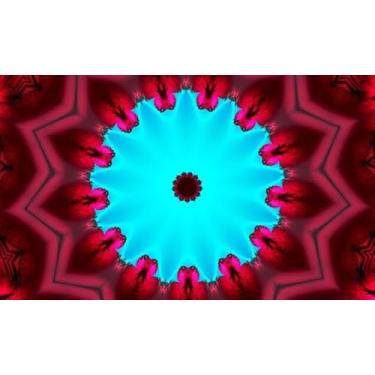 Imagem de Quadro Decorativo com Estampa Cyan Mandala Concentric Flower Bloody Red 50 x 50 Vinil 2 unidades