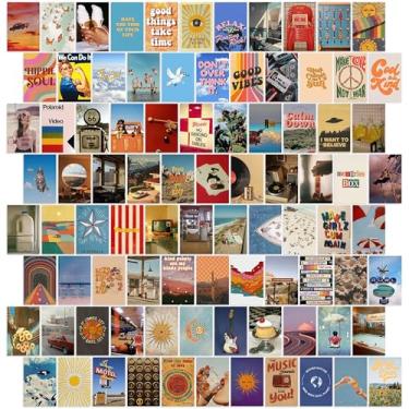 Imagem de Y2K BOO Kit de colagem de parede hippie estética – 100 fotos retrô boho multicoloridas, impressões semi-brilhantes de 10 x 15 cm para decoração de quarto de meninas adolescentes, arte de parede