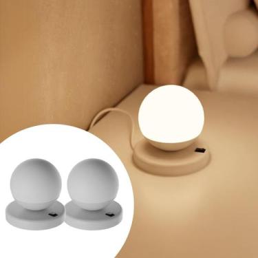 Imagem de Kit 2 Abajur Luminária De Mesa Dama Moderno Alumínio Com Globo Vidro c