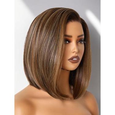 Imagem de Peruca GORGIUS Brown Highlight Bob Lace Front 30 cm sintética