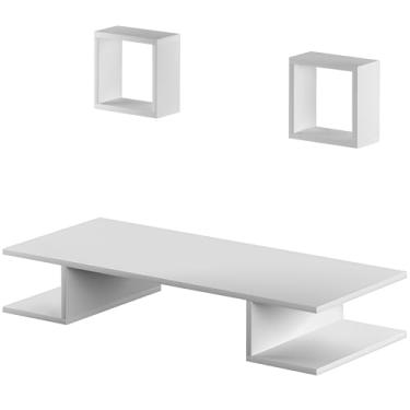 Imagem de Mesa Suspensa Escrivaninha Com Nicho Em Mdf Resistente 15mm Branco