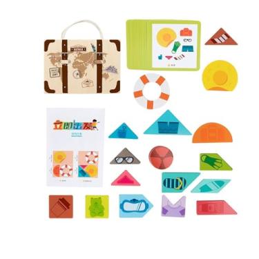 Imagem de menolana Jogo de quebra -cabeça de aprendizado precoce, cartão de viagem para crianças, aprendizado resistente conjunto de jogo de infância para jonha para