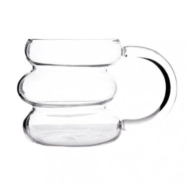 Imagem de Copo 430ml Caneca Cloud Vidro Borossilicato Design Elegante e Charmoso Drinks Café Nadir