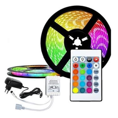 Imagem de Fita Led Rgb 3528 Rolo 5m Com Fonte E Controle - Waka