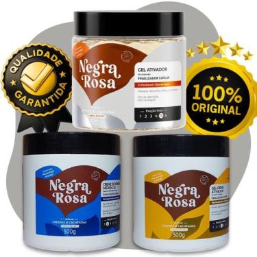 Imagem de Kit Cachos Negra Rosa Creme Pentear Gel 500ml Creme 500ml