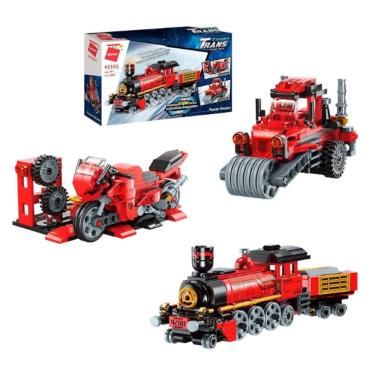 Imagem de Bloco de Montar Mestre do Poder Transportes 3 em 1 - KEEPPLAY