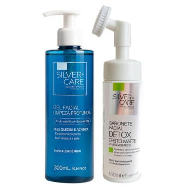 Imagem de Gel Facial Limpeza Nutrientes + Sabonete Detox Massageador - SIlver Ca
