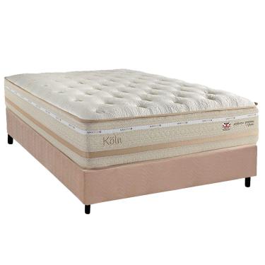 Imagem de Conjunto Box Casal: Colchão Molas Herval Maxspring Koln + Base CRC Suede Clean (138x188)