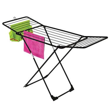 Imagem de Varal de Chão com Abas Luxo Preto Brilhante em Aço PR360 Utimil