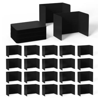 Imagem de Pacote com 24 divisórias de mesa pretas para estudantes - Divisor de plástico durável e impermeável