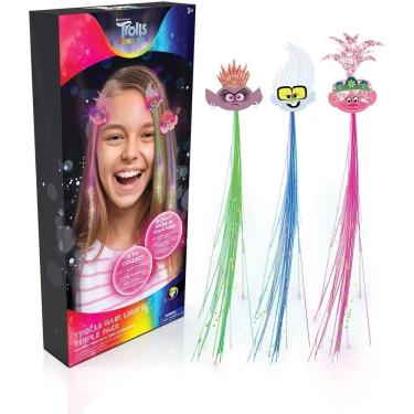 Imagem de Trolls World Tour Hair Lights 3pk Fibra Óptica Clipes de Cor