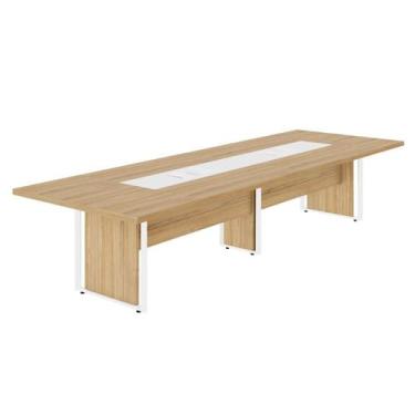 Imagem de Mesa de Reunião 360m Corporativa 6 Pessoas com Caixa de Tomadas Corpor