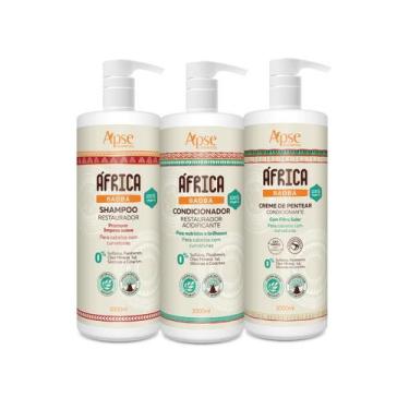 Imagem de Kit Prof. Shampoo, Condicionador e Creme de Pentear 1L África baobá - 