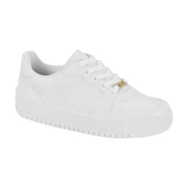 Imagem de Tênis Vizzano Casual Feminino Plataforma Flatform Confortável, Branco,