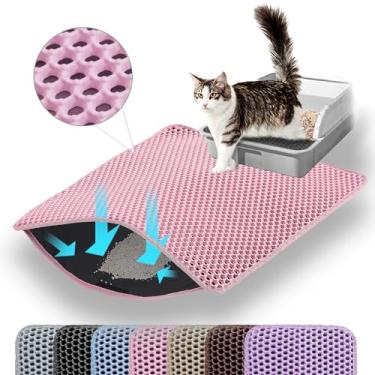 Imagem de Petinstinct Tapete de areia para gatos, 61 x 45 cm grande camada dupla de favo de mel tapete de armadilha de areia para gatos, antiderrapante, impermeável, à prova de urina, tapete de areia para gatos