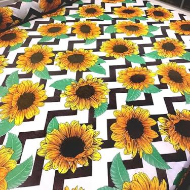Imagem de TNT Toalha Estampado Floral Chevron com Girassol 6.00m X 1,40m