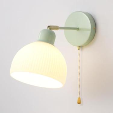 Imagem de Luminária de parede moderna de vidro branco leitoso, luminária de parede ajustável para leitura de cabeceira com interruptor de corrente, luminária de parede criativa para decoração de quart