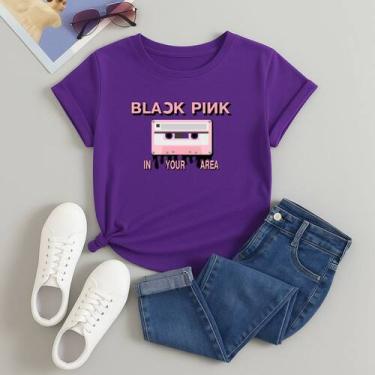 Imagem de Camiseta 100% Algodão Estampa Blackpink In Your Area 612 Manga Curta K