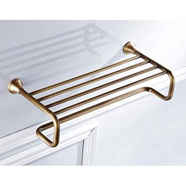 Imagem de Xiaolin Prateleira de chuveiro montada na parede barras de toalha de latão antigo cabide de toalha de banheiro acessórios de banheiro toalheiro