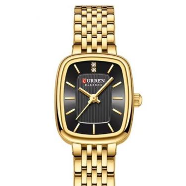 Imagem de Relógio Feminino Curren 9093 Dourado/Preto Quadrado